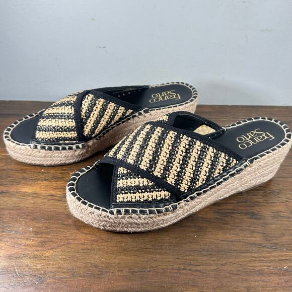 FRANCO SARTO Pacifica espadrille platform wedge sandals slides woman's size 8 - Picture 5 of 9